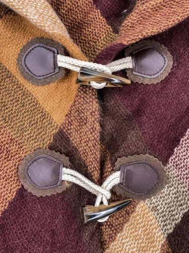 Vista 152 de Moss Rose Chal de viaje para mujer, capa tipo poncho de frente abierto para otoño e invierno