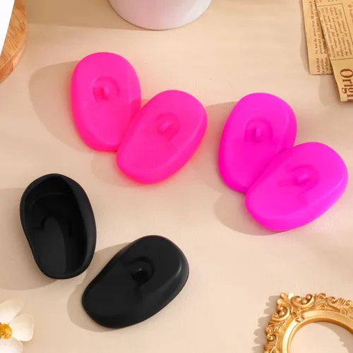 Vista 5 de COHEALI 3 pares de orejeras de silicona para peluquería, protección impermeable para los oídos, para tinte para el cabello, permanente, resaltado