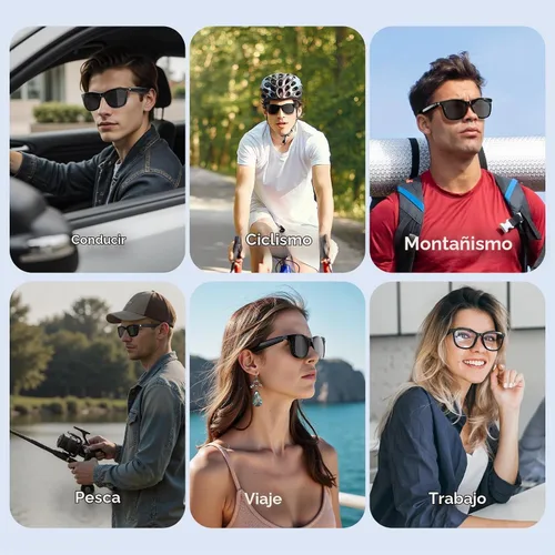 Vista 9 de Lentes inteligentes con Bluetooth, 2 en 1 magnéticos, bloqueo de luz azul y UV400, gafas Bluetooth para hombres/mujeres con asistente de voz, gafas