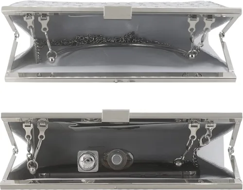 Vista 6 de Bolso de mano de metal con asa superior para mujer