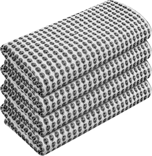 Vista 52 de TWINY threads Juego de toallas de cocina con diseño de diamante, 100% algodón, trapos grandes y trapos de lavado, absorbentes de secado rápido