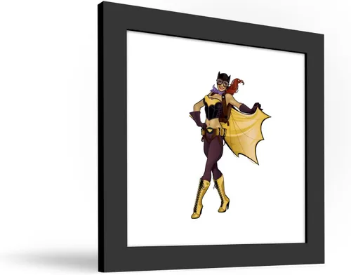 Vista 2 de Trends International Gallery Pops DC Comics Bombshells - Batgirl - Figura Pinup - Póster de pared, 12 x 12 pulgadas, versión enmarcada en negro