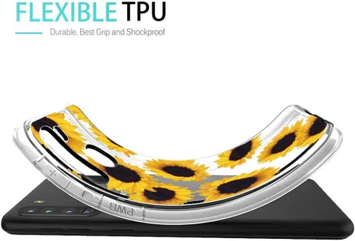 Vista 3 de Funda para Galaxy A21, Samsung A21 para niñas y mujeres, a prueba de golpes, transparente, suave, flexible, TPU delgada, funda protectora