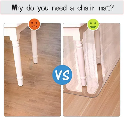 Vista 7 de Tapete rectangular transparente para silla de oficina, protección de PVC para niños, protector de plástico de cocina, resistente al aceite, 39.4 in