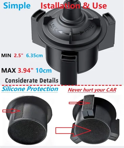 Vista 3 de Soporte para tablet 2 en 1, cuello de cisne flexible, ajustable, para automóvil, soporte para tableta y teléfono, se adapta a dispositivos de hasta