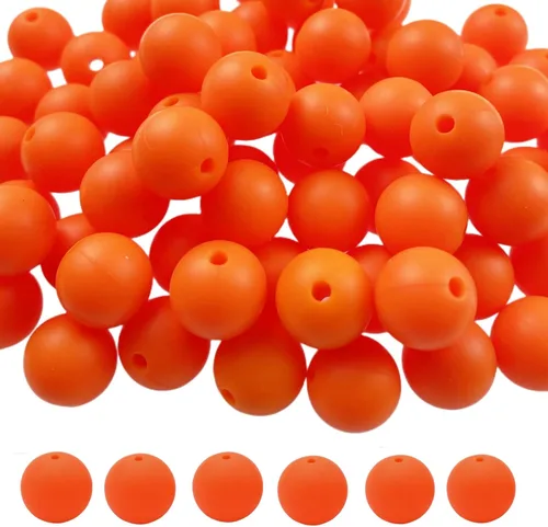 Vista 56 de Abalorios de silicona, 120 piezas de 6 mm abalorios redondos de silicona para hacer llaveros, pulseras, collares, aretes, joyas, manualidades DIY