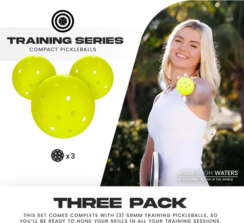 Vista 2 de Franklin Sports Pickleballs de entrenamiento - Pickleballs de entrenamiento para principiantes + práctica de habilidades - Bolas de pickleball al