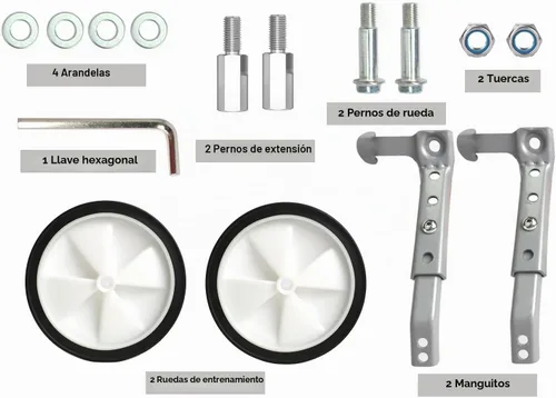 Vista 2 de Bicicleta de velocidad variable para entrenamiento con ruedas ajustable para adultos y niños (16 a 20 pulgadas)