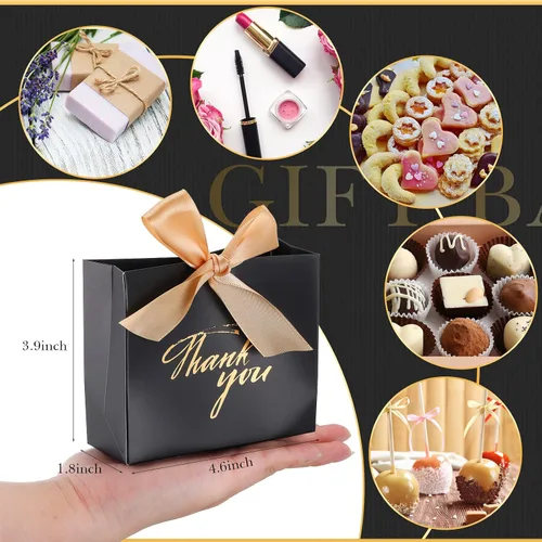 Vista 2 de Wesiti Paquete de 80 bolsas pequeñas de regalo de agradecimiento, lazo de coqueta para fiesta, cajas de cinta de lazo para boda novia, 4.5 x 1.8 x