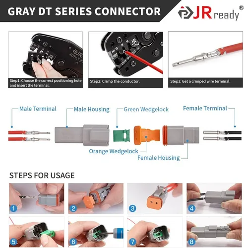 Vista 8 de JRready ST6327-4 Deutsch DT Kit de conector de 4 pines 5