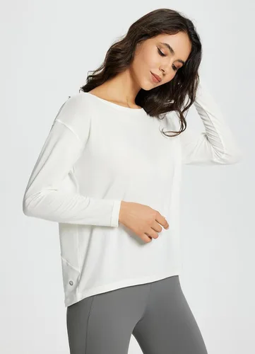 Vista 3 de baleaf Camisetas de entrenamiento de manga larga para mujer, ajuste holgado, secado rápido, atlético, suave