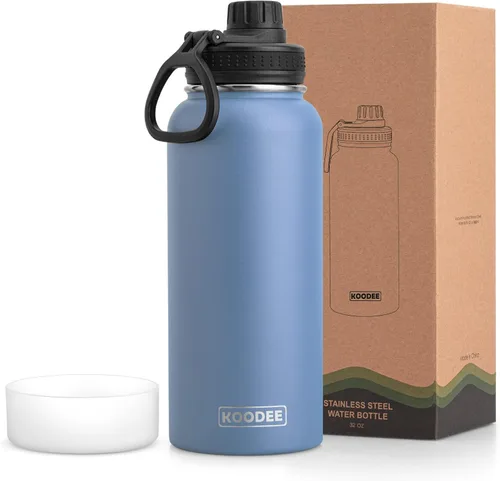 Vista 83 de koodee Botella de agua para niños, botella de agua de acero inoxidable de 12 onzas con aislamiento al vacío para la escuela, botella de agua de boca