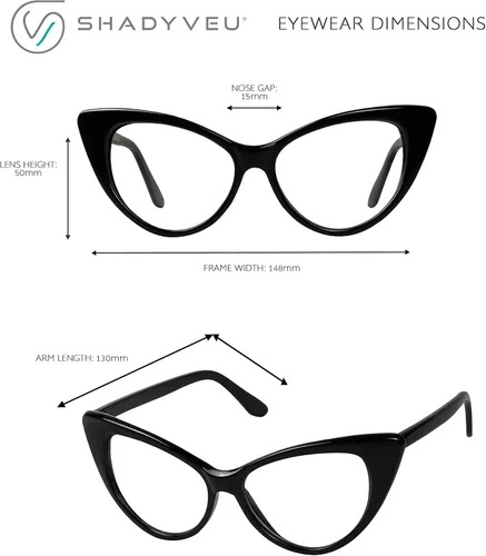Vista 4 de ShadyVEU Gafas de sol vintage Cateye protección UV sin receta lente transparente elegante moda retro Mod