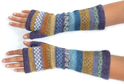 Vista 2 de Invisible World Women's Alpaca Wool Fingerless Gloves Texting Typing