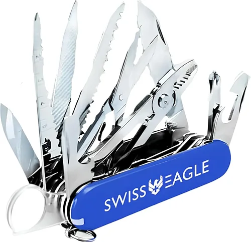Vista 5 de Swiss Eagle Herramienta clásica de bolsillo 30 en 1, herramienta de bolsillo para casa y campaña, herramienta de bolsillo multiherramienta premium