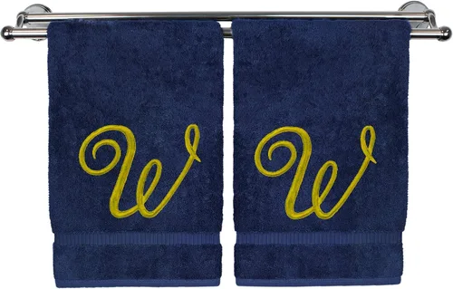 Vista 42 de Toalla de mano con monograma, regalo personalizado, 16 x 30 pulgadas, extra absorbente, 100% algodón turco, acabado de rizo suave, para baño, cocina
