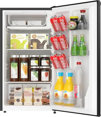 Vista 4 de ARCTIC CHEF ACFR335, mini refrigerador de diseño compacto de 3.2 pies cúbicos con congelador, acero inoxidable, negro SS