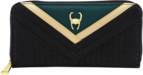 Vista 4 de Loungefly Marvel Loki - Cartera de piel sintética con cremallera