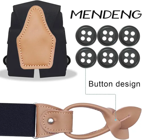 Vista 40 de MENDENG Tirantes de gancho giratorio de bronce vintage con 4 tirantes ajustables para hombre