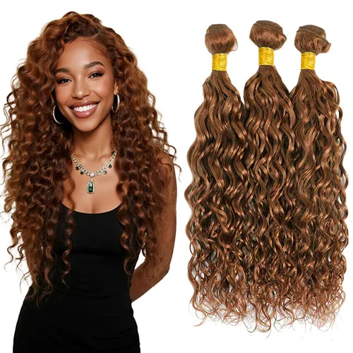Vista 47 de Color 30 paquetes de cabello humano marrón onda del cuerpo paquetes 8 10 12 pulgadas brasileño virgen Remy extensiones de cabello humano doble trama