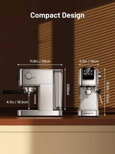 Vista 9 de Máquina de espresso KEENSTAR de 20 bares con preparación rápida de café frío, máquina de café caliente y helado, máquina de espresso con espumador