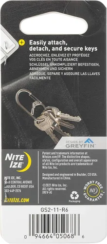 Vista 7 de Nite IZE GS2-11-R6 - Mosquetón de doble cámara de la serie G, acero inoxidable