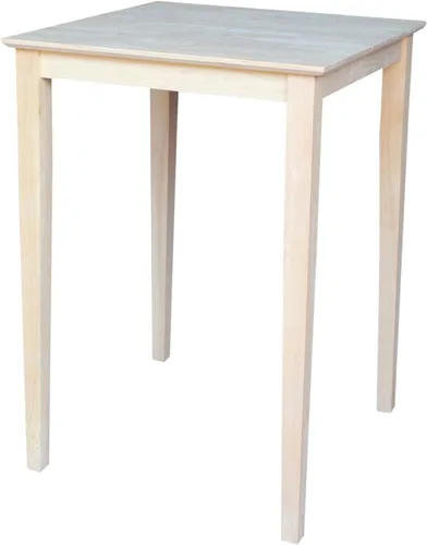 Vista 4 de IC International Concepts Mesa de comedor con parte superior de madera maciza, 30 pulgadas de alto, negro