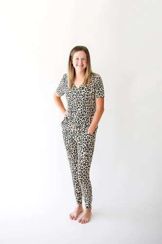 Vista 3 de Pijamas Posh Peanut de 2 piezas viscosa suave de bambú ropa de cama pijamas para adulto