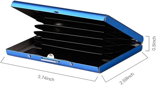 Vista 5 de Tarjetero de metal RFID para tarjetas de crédito, protector delgado para tarjetas de crédito para mujeres u hombres