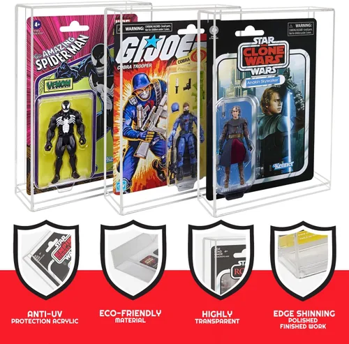 Vista 3 de EVORETRO Estuche Protector de Exhibición de Figuras de Acción Compatible con Star Wars, Marvel Legends, Figuras de Acción con Tarjeta GI-Joe de 3.75