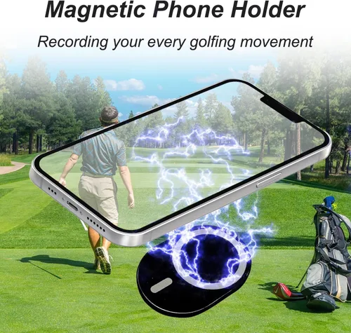 Vista 2 de Soporte magnético para teléfono para carrito de golf, compatible con iPhone 12, 13, 14, 15 / Plus/Pro, teléfono inteligente con funda Magsafe (negro)