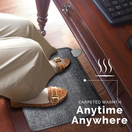 Vista 2 de Cozy Toes - Tapete calentador de pies alfombrado, almohadilla térmica de 70 vatios para debajo del escritorio y más, por Cozy Products