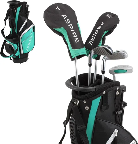 Vista 11 de Aspire Junior Plus - Juego completo de palos de golf para niños, niños de 5 años, para niños y niñas, mano derecha, bolsa de golf para niñas reales
