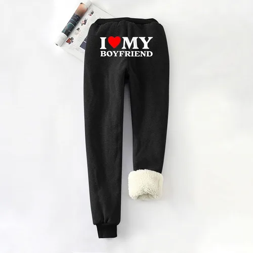 Vista 5 de Pantalones Largos Estampados Mujer Pantalones deportivos Bolsillos Felpa y Forro Polar Pantalones cálidos gruesos