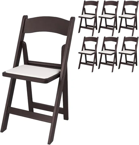 Vista 9 de BTEXPERT Silla plegable de resina con asiento acolchado de vinilo para interiores y exteriores, ligera, set para eventos en el hogar, fiestas