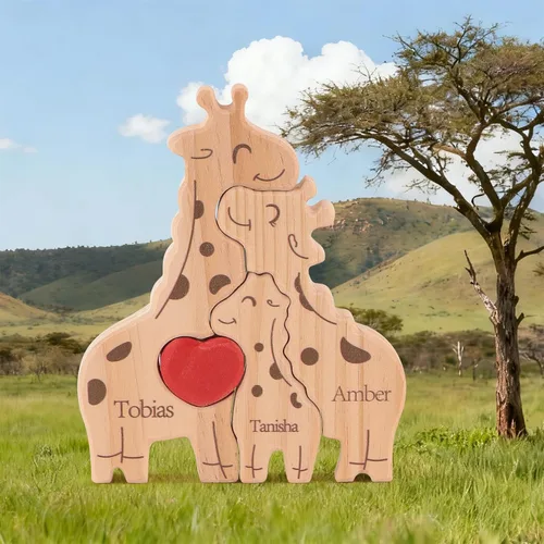 Vista 9 de Rompecabezas de madera personalizado con nombres familiares de 2 a 8, rompecabezas de madera de gato, rompecabezas de madera personalizable