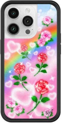 Vista 14 de Wildflower Carcasas – Compatible con iPhone 14 Pro Protector negro parachoques, certificado de prueba de caída de 6.5 pies, propiedad de mujeres
