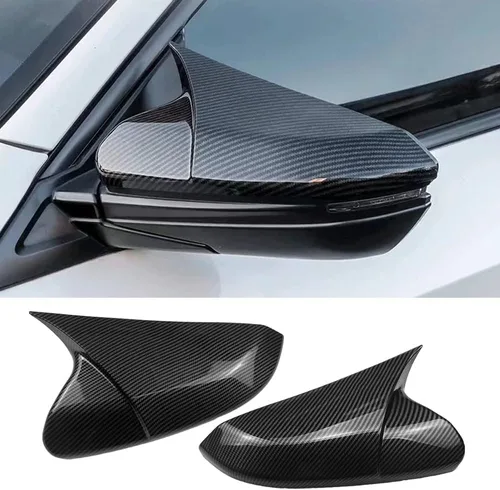Vista 7 de Cubierta de espejo retrovisor lateral de cuerno de buey para automóvil, protector de espejo retrovisor, cubiertas de decoración, accesorios