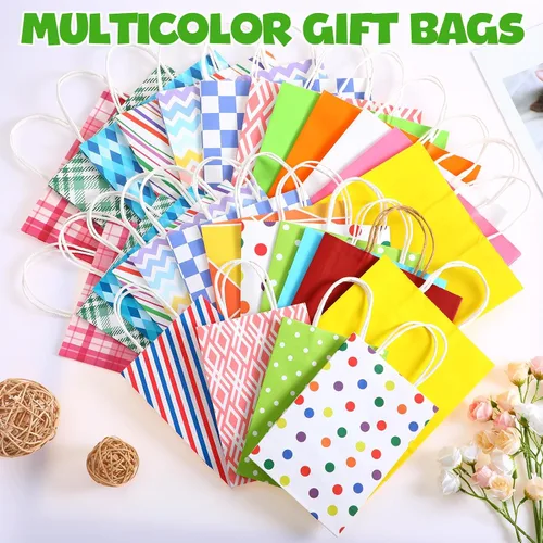 Vista 4 de Tenceur 28 bolsas de regalo de varios tamaños, bolsas de regalo de papel a granel, bolsa de favor de fiesta con asa para bodas, día de San Valentín
