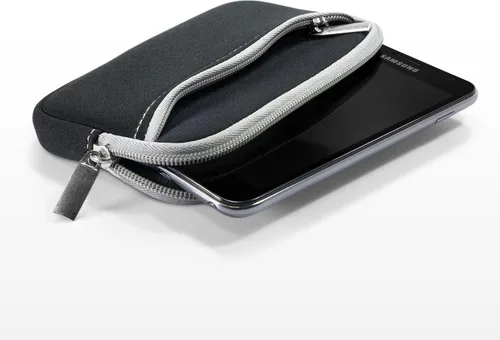 Vista 3 de BoxWave Funda compatible con Ingenico iSMP4 - SoftSuit con bolsillo, funda de neopreno suave con bolsillo con cremallera, color negro azabache