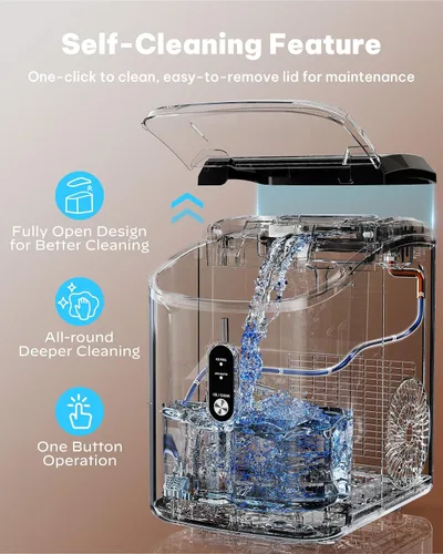 Vista 4 de Silonn Máquina de hielo de pepitas para encimera, máquina de hielo de pellets con función de autolimpieza, la máquina de hielo sónico produce 33
