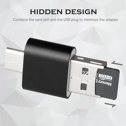Vista 2 de [Paquete de 2] Lector de tarjetas micro SD para teléfono Android, adaptador de tarjeta micro SD a USB, lector de tarjetas mini USB C para cámara