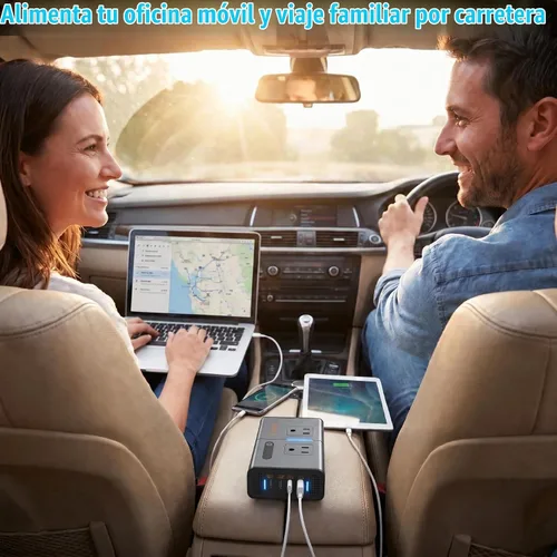 Vista 8 de BMK 200W Inversor de corriente para automóvil Nuevo adaptador de toma de corriente con USB DC 12V a 110V, cargador de automóvil con USB 1.2A y 2.4A