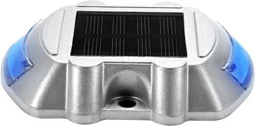 Vista 8 de VEVOR Paquete de 16 luces solares para entrada con botón de interruptor, luces de cubierta impermeables, muelle inalámbrico, 6 LED para advertencia
