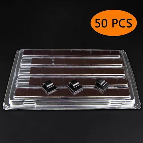 Vista 2 de SOULWIT 50 unidades de clips autoadhesivos para gestión de cables, organizadores de cables con clips de alambre adhesivos para TV, PC, laptop, cable