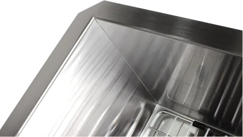 Vista 4 de KKR-F3219 - Fregadero de cocina de acero inoxidable con diseño de radio cero calibre 16, montaje inferior, de 32 pulgadas, de acero inoxidable