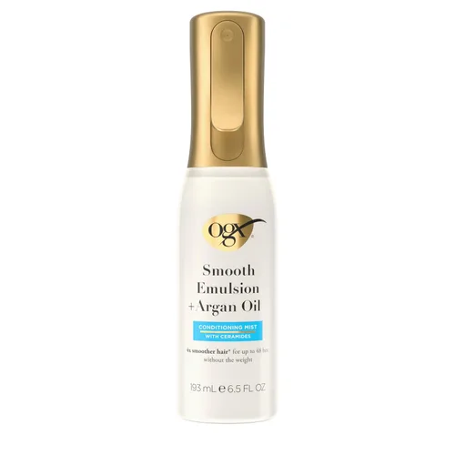 Vista 5 de OGX Smooth Emulsion + Spray acondicionador de aceite de argán, 6.5 fl oz