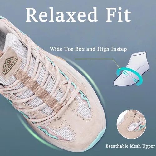 Vista 4 de ZLOLO Zapatos de caminar para hombre, zapatos de deporte gruesos, informales, para papá, a la moda, para entrenamiento, gimnasio, tenis, correr