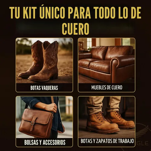 Vista 4 de Kit de Cuidado de Botas de Cuero – Aceite de Visón, Jabón para Monturas de Cuero, Aplicadores y Paño – Kit de Cuidado de Cuero, Kit de Cuidado