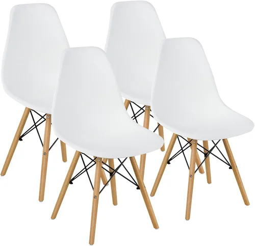 Vista 12 de GOFLAME DSW - Juego de 2 sillas de comedor, sillas de plástico con patas de madera, sillas sin brazos de estilo moderno para sala de estar, cocina